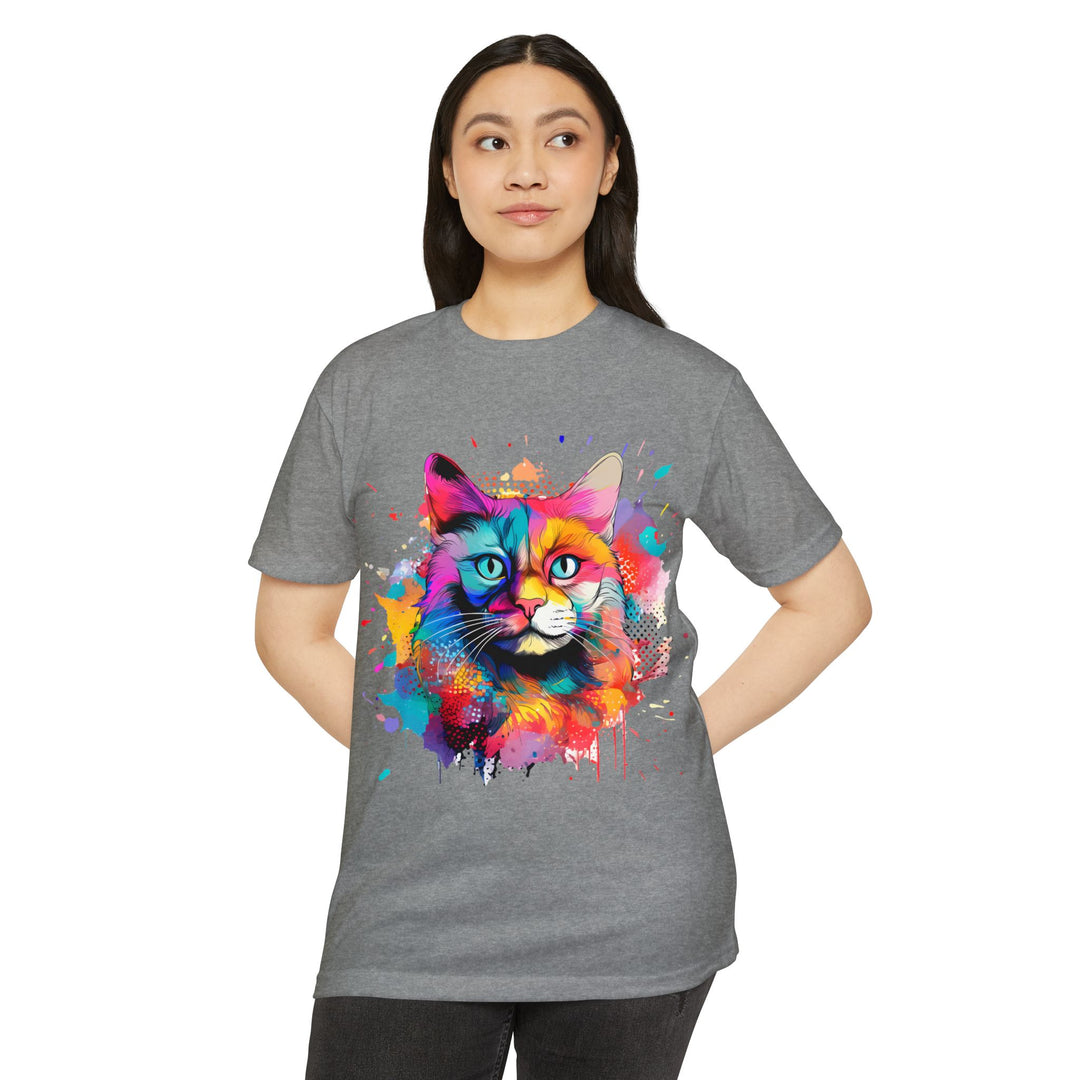 Color Burst Cat Top - Unisex Vibrant Art T-Shirt