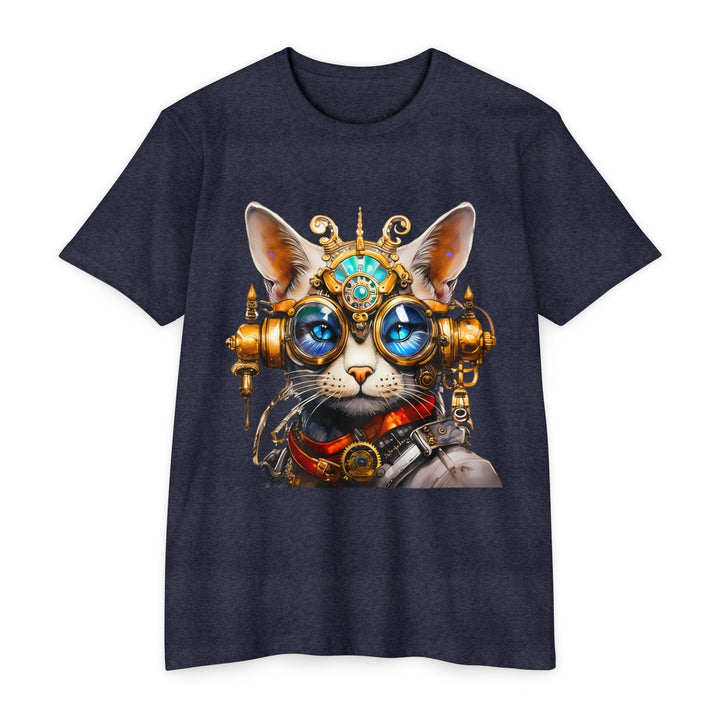 Steampunk Cat Art Shirt - Mechanical Feline Fantasy