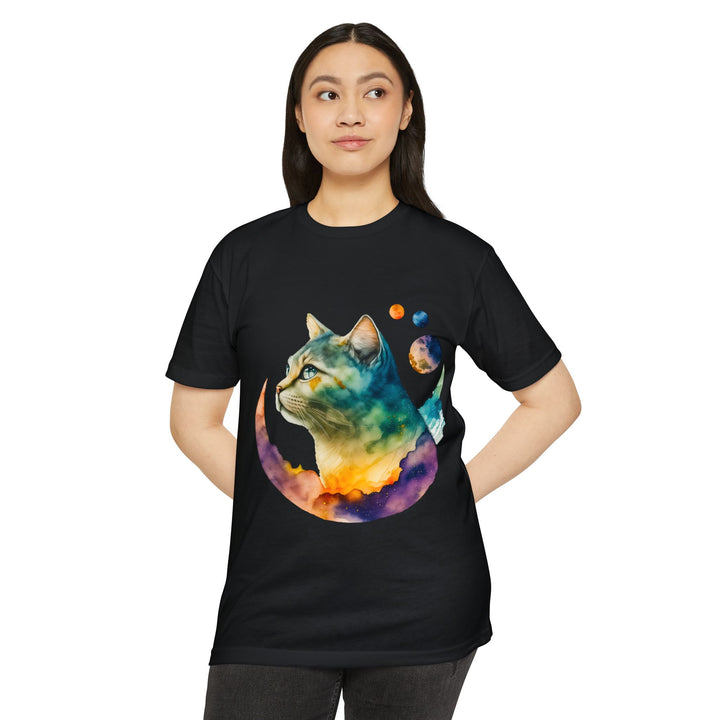 Lunar Cat Shirt - Celestial Feline Art Design