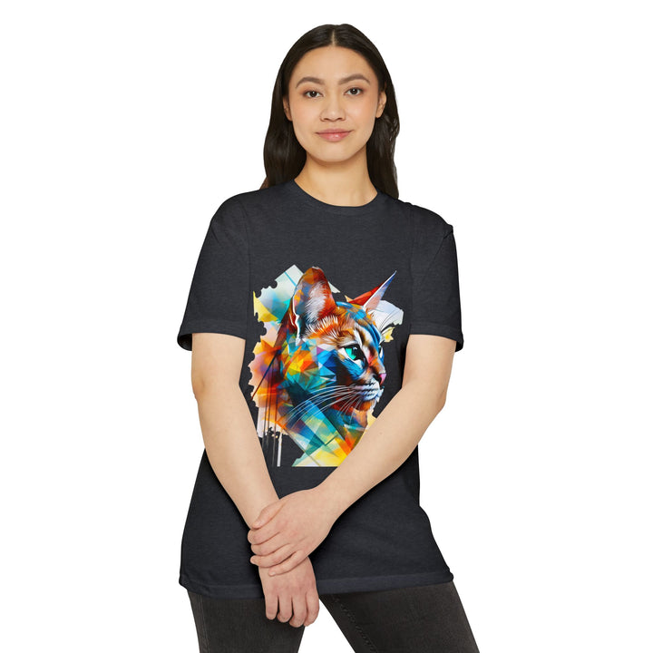 Kaleidoscope Vision Cat Top - Unisex Geometric Art T-Shirt