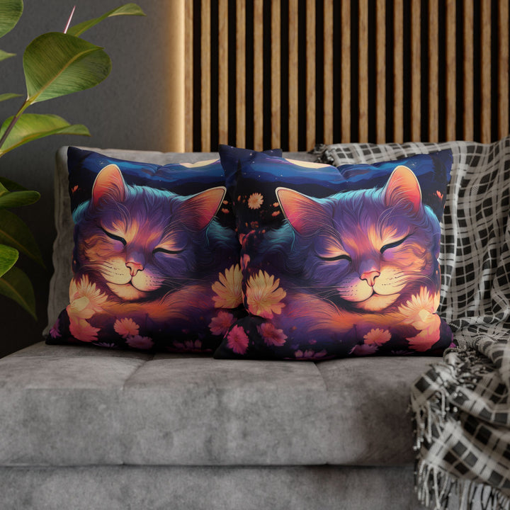 Moonlit Dreams: Enchanting Cat-Themed Pillowcase for Magical Comfort