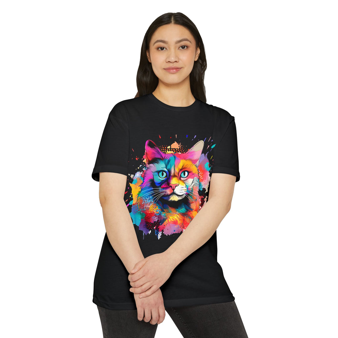 Color Burst Cat Top - Unisex Vibrant Art T-Shirt