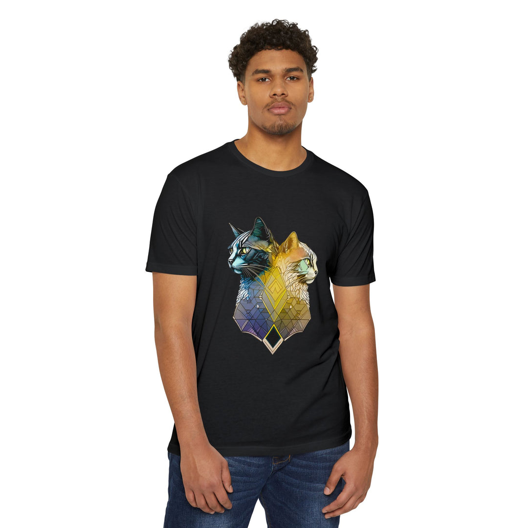 Dual Essence Cat Top - Unisex Modern Art T-Shirt