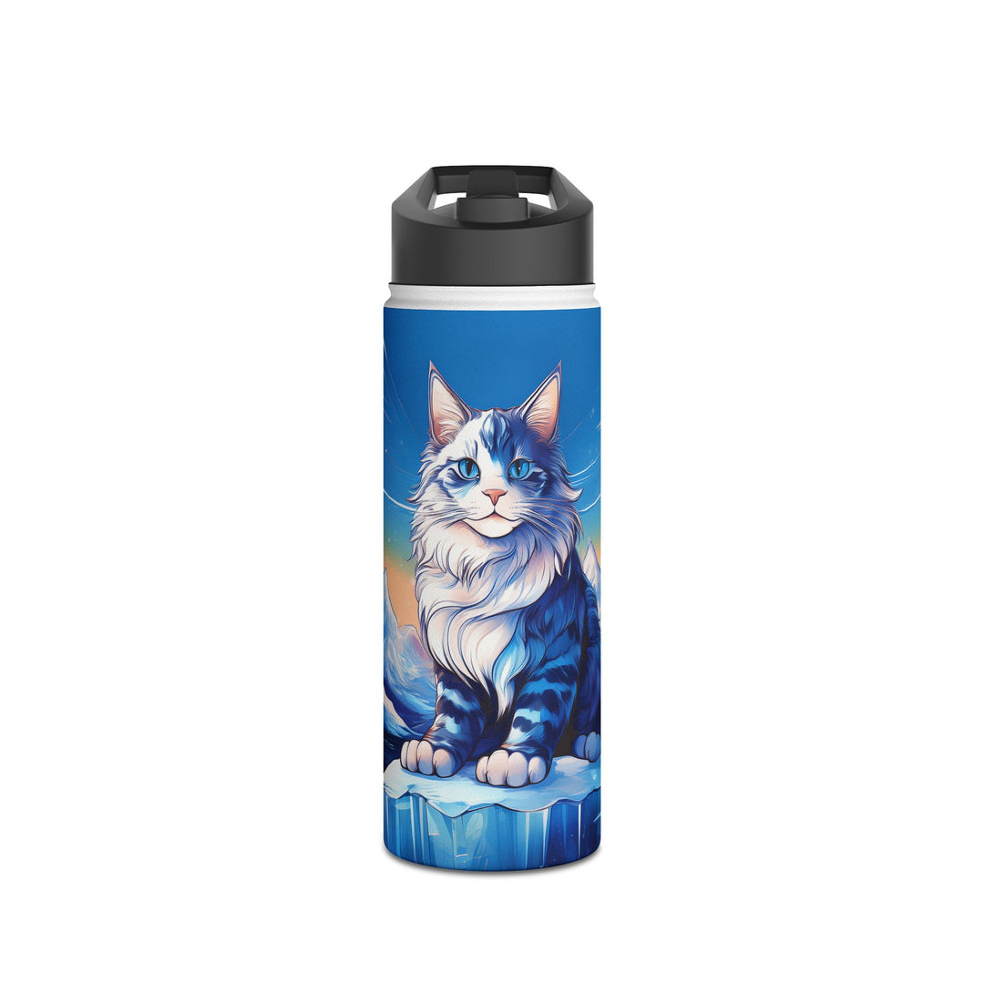 Majestic Mountain Cat Stainless Steel Water Bottle – Hydration for Every Adventure