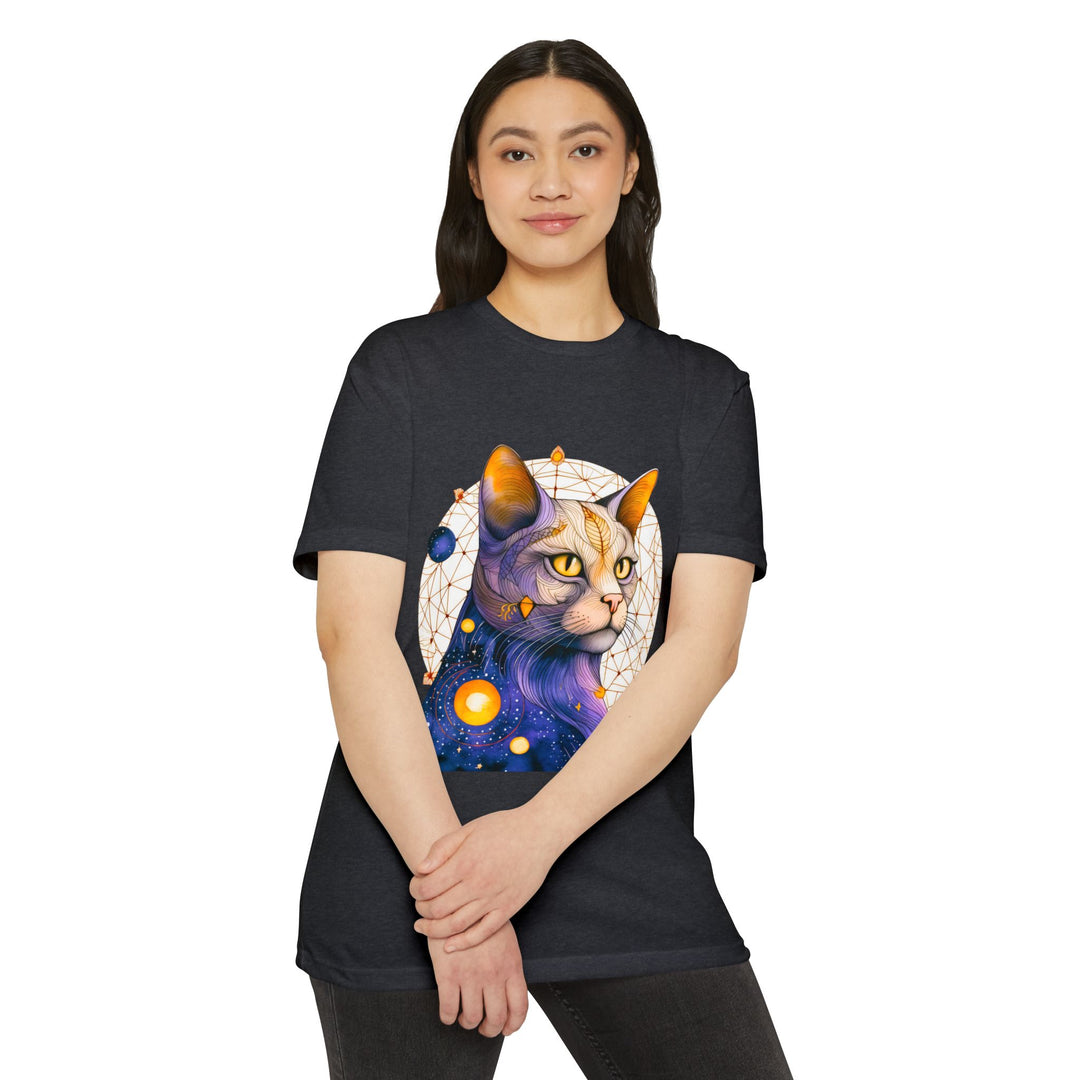 Astral Feline Majesty Top - Celestial Cat Art