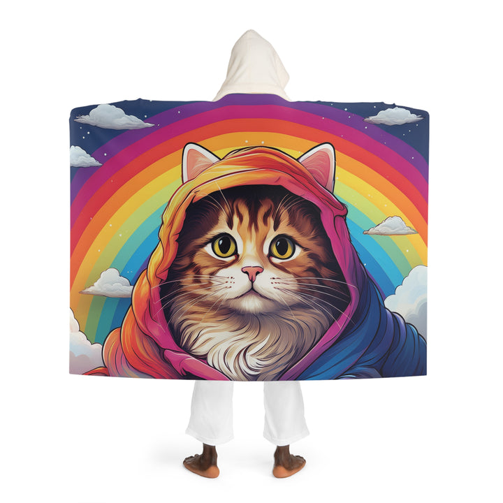 Rainbow Dreams Hooded Sherpa Fleece Blanket