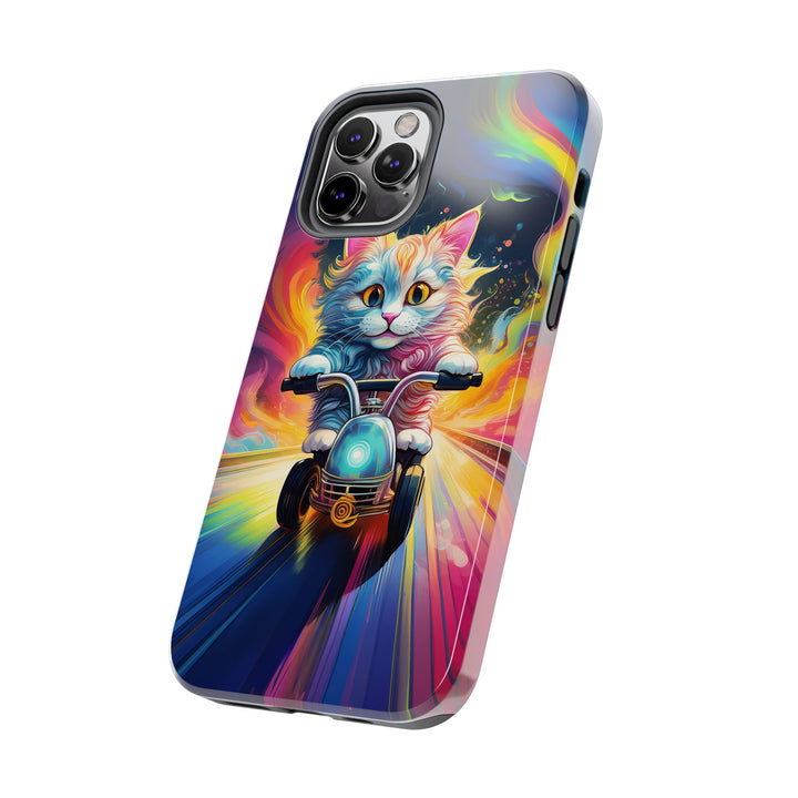 Motorbike Cat Tough Phone Case – Bold Protection with a Dash of Adventure