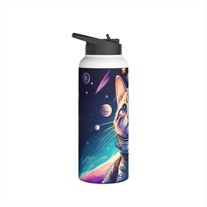 Cosmic Explorer Cat Stainless Steel Water Bottle – Out of This World Hydration