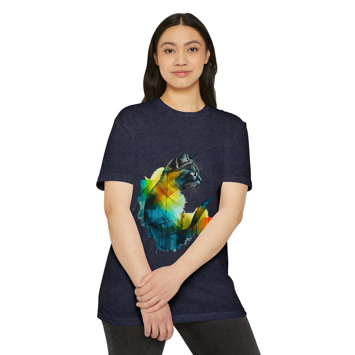 Spectral Cat Silhouette Top - Unisex Abstract Art T-Shirt