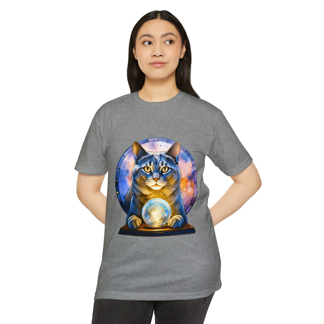 Mystical Cat with Crystal Ball Shirt - Enigmatic Feline Charm