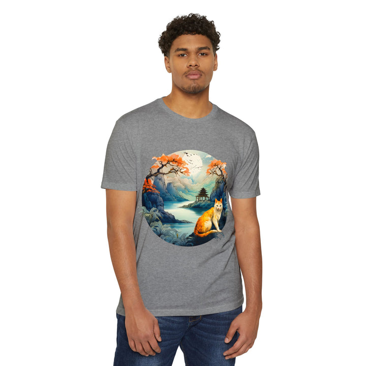 Eastern Mystique Cat Top - Unisex Scenic Landscape T-Shirt