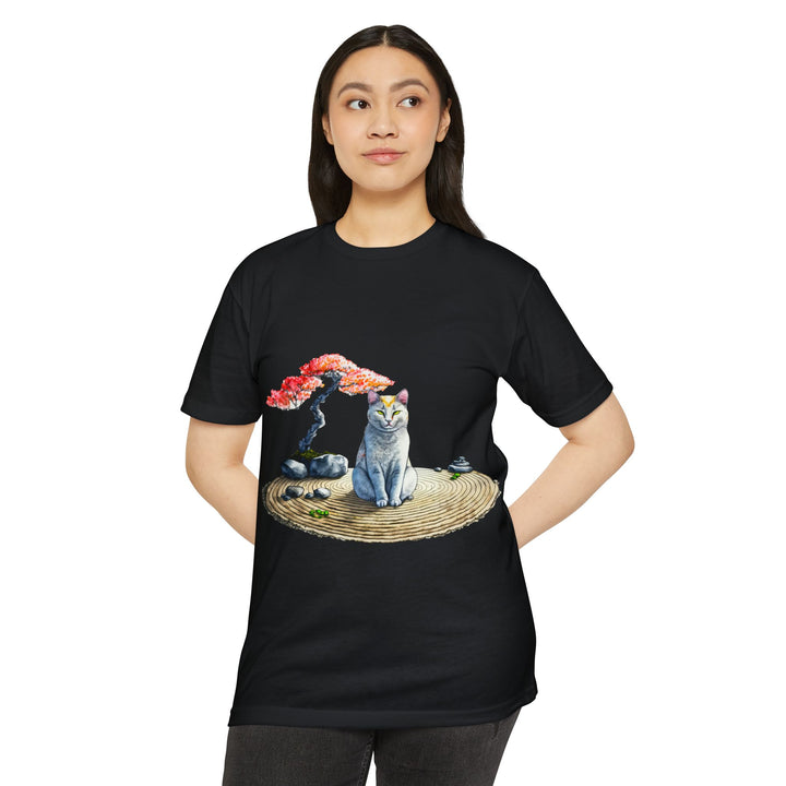 Peaceful Zen Garden Cat Shirt - Serene Feline Art Design