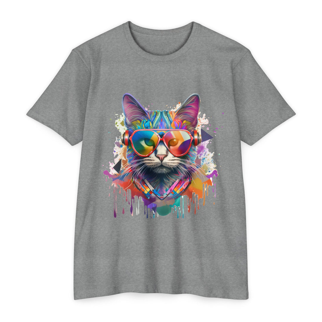 Groovy Beats Cat Top - Unisex DJ Cat T-Shirt