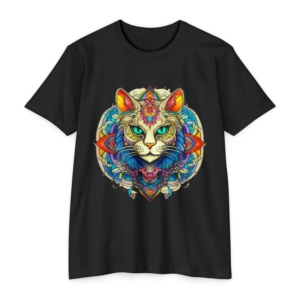 Mystic Mandala Cat Top - Unisex Spiritual Art T-Shirt