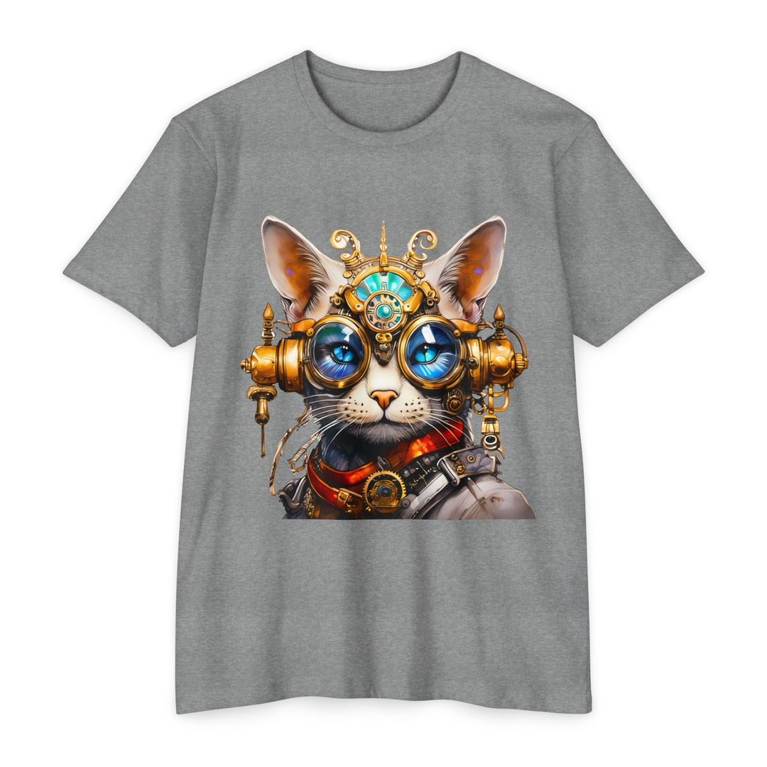 Steampunk Cat Art Shirt - Mechanical Feline Fantasy