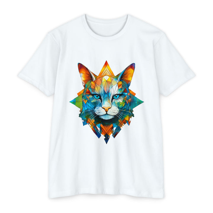 Geometric Prism Cat Top - Unisex Artistic Expression T-Shirt