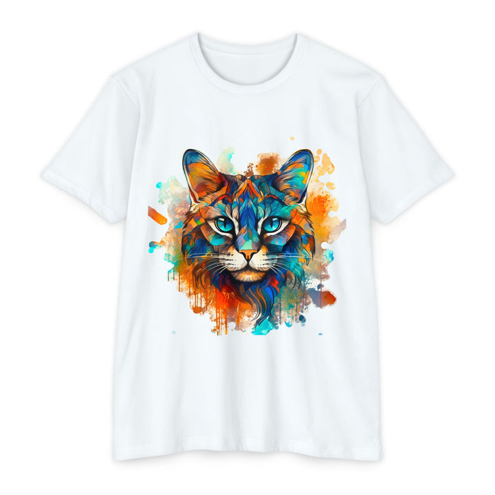 Vibrant Abstract Cat Shirt - Majestic Feline Art