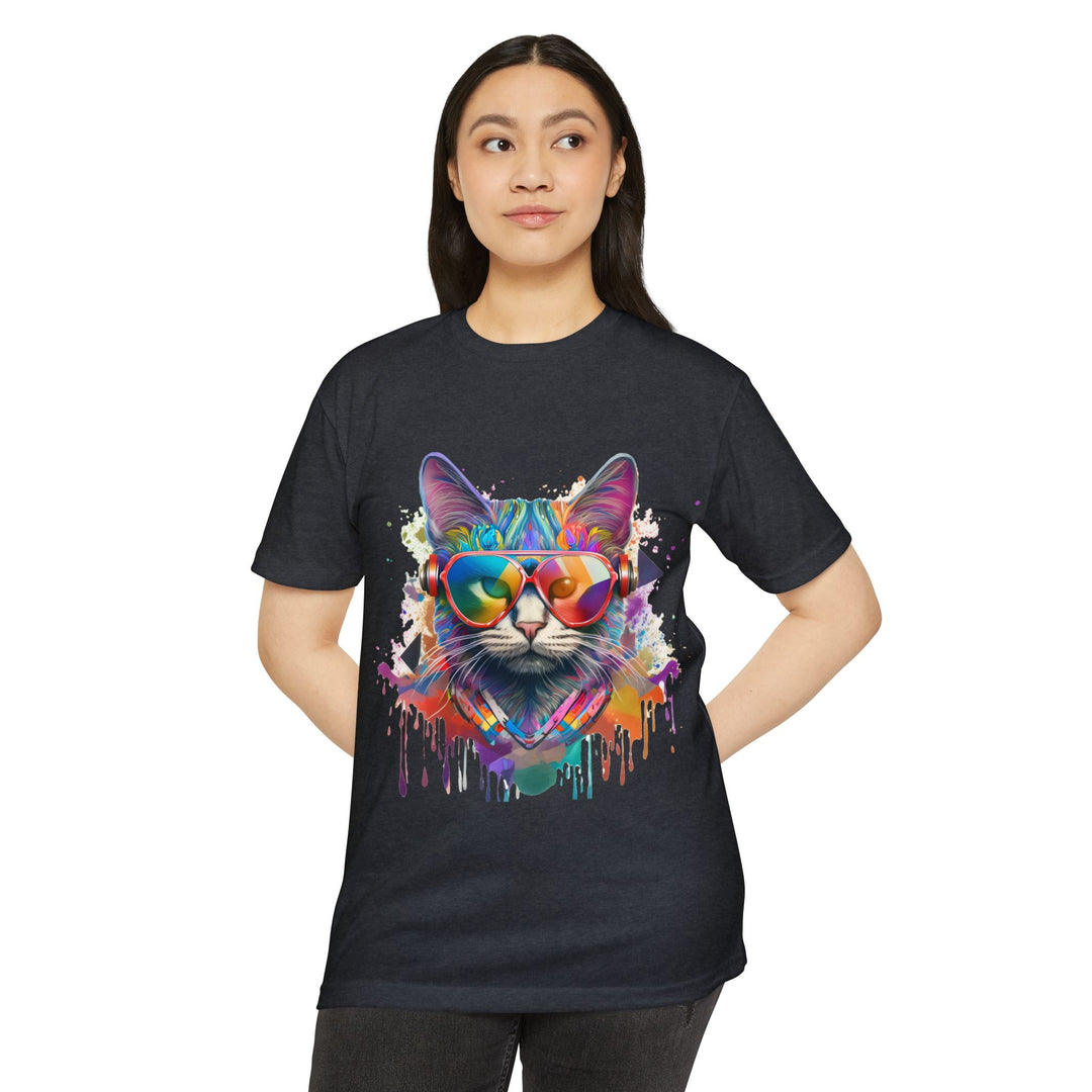 Groovy Beats Cat Top - Unisex DJ Cat T-Shirt