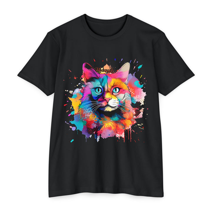 Color Burst Cat Top - Unisex Vibrant Art T-Shirt