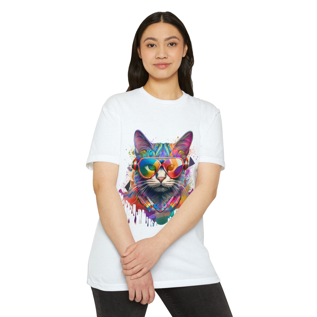 Groovy Beats Cat Top - Unisex DJ Cat T-Shirt