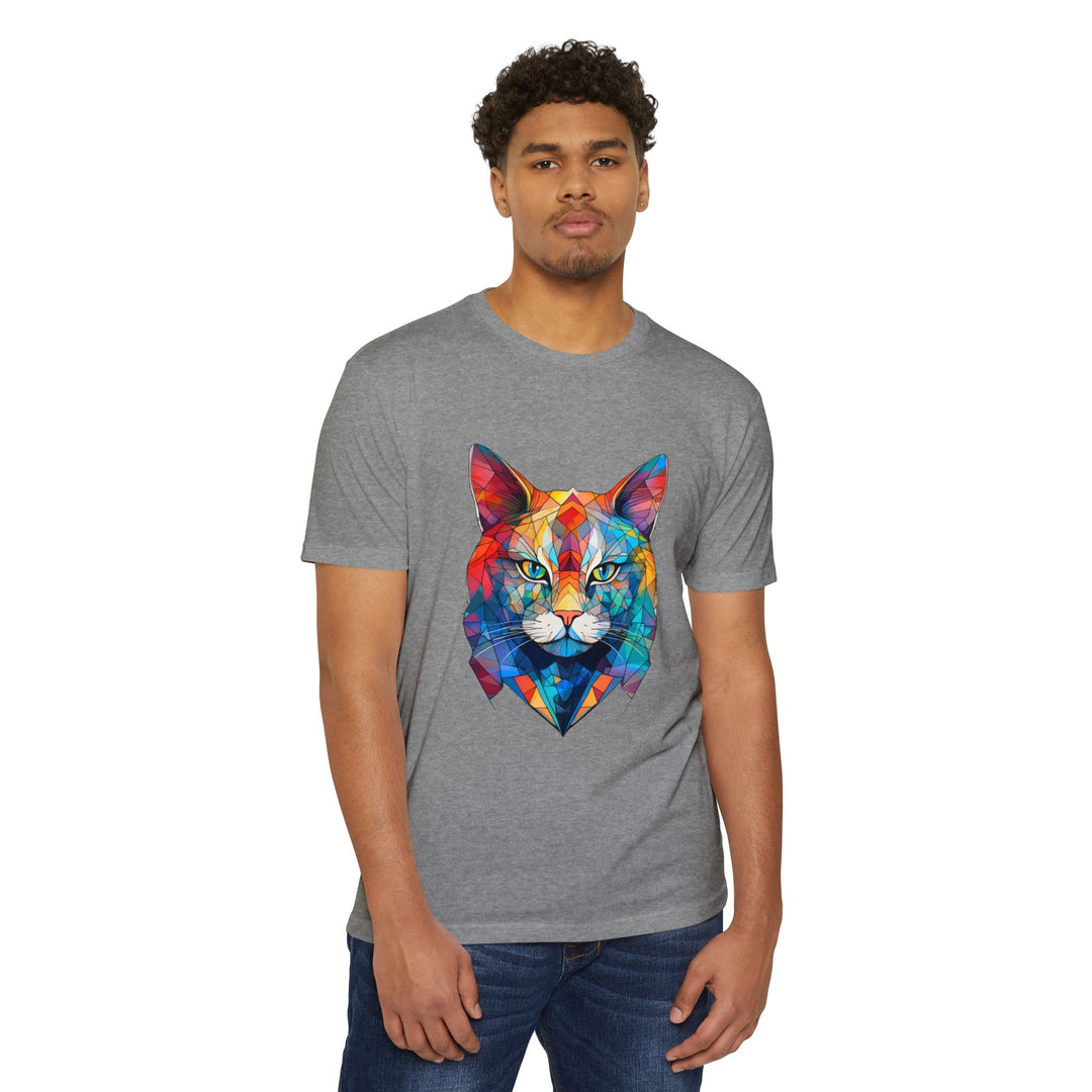 Kaleidoscope Cat Top - Unisex Ultra-Soft CVC Jersey T-Shirt