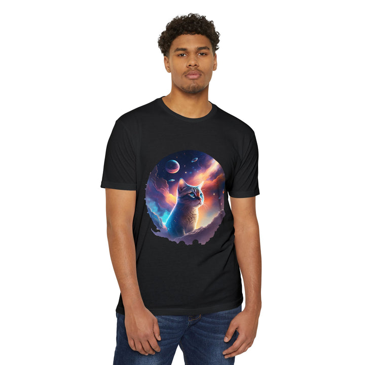 Galactic Cat Gaze Shirt - Celestial Wonders Design