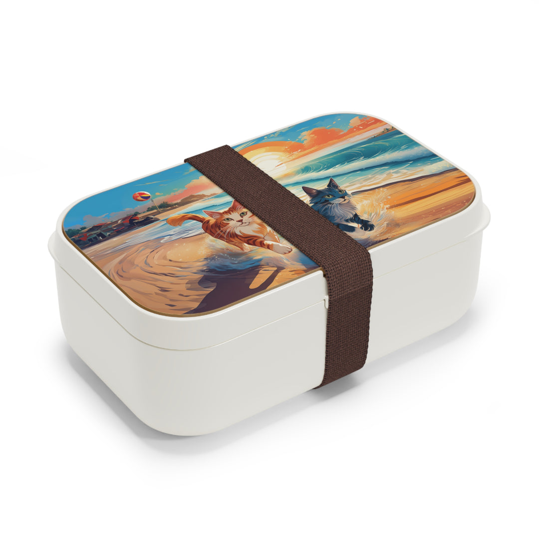 Sunset Beach Cat Bento Box – Vibrant & Eco-Friendly Lunch Companion