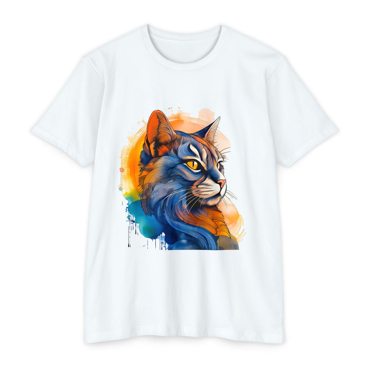 Sunset Gaze Cat Top - Unisex Vivid Portrait T-Shirt