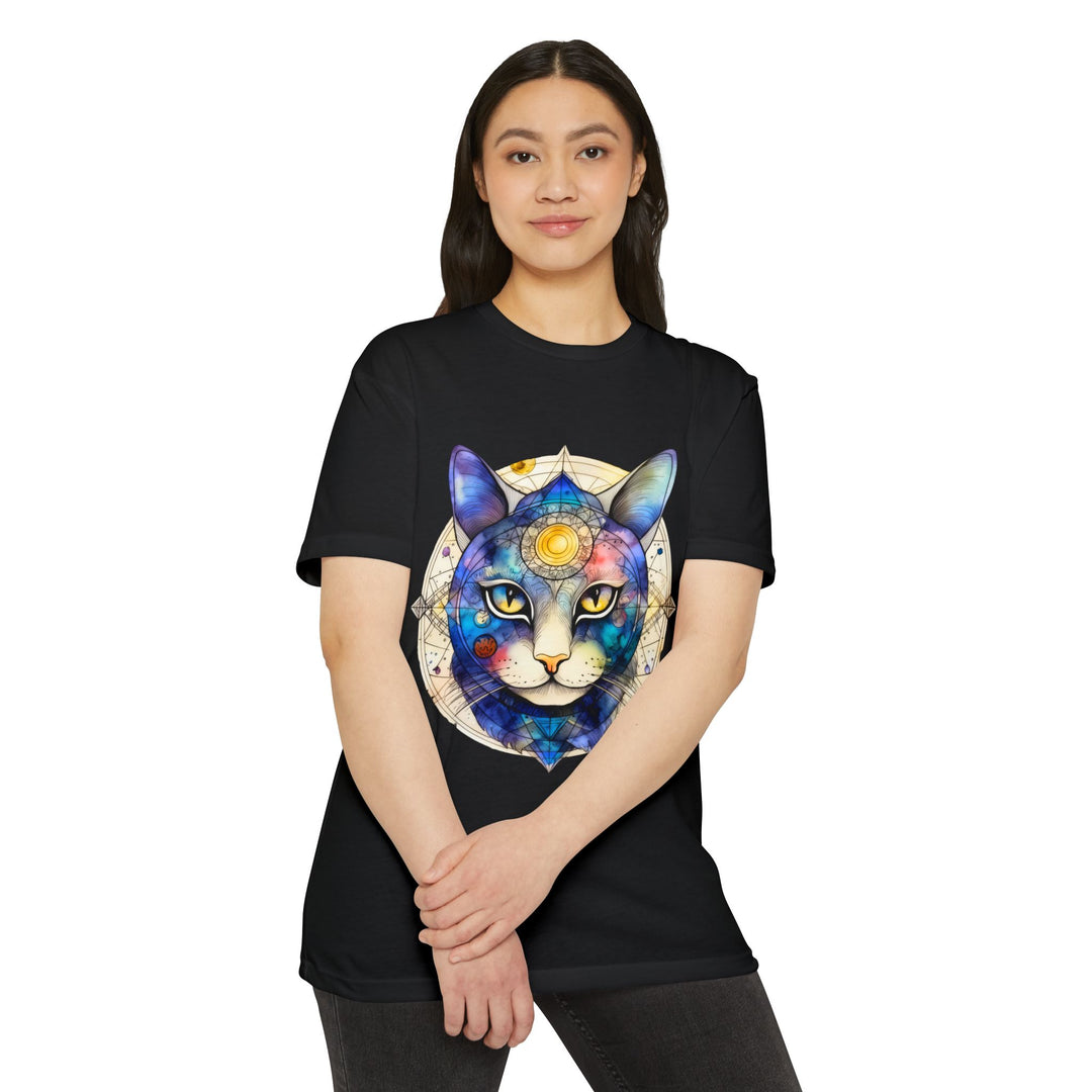 Cosmic Cat Universe Top - Galactic Feline Artistry