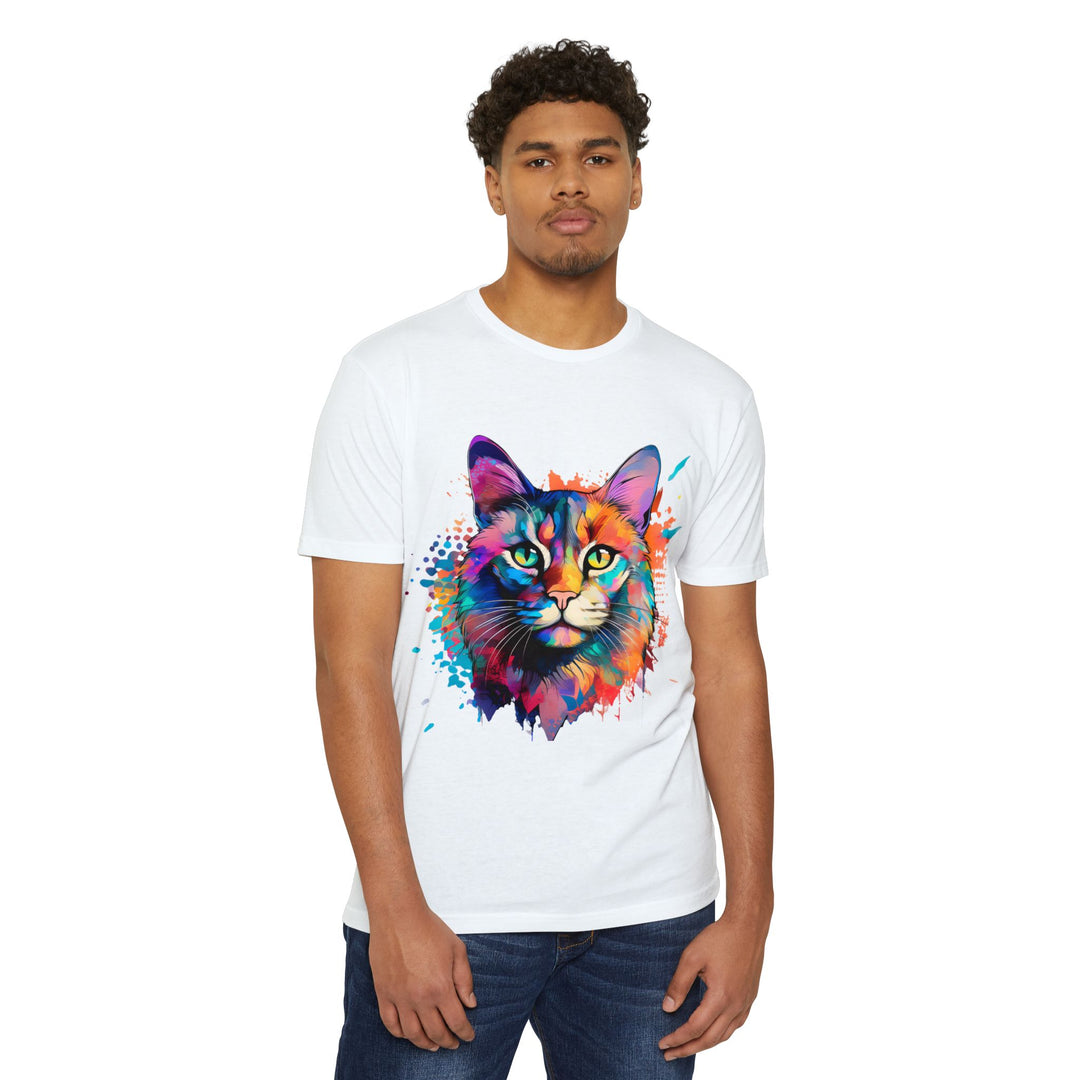 Colorful Cat Portrait Shirt - Abstract Feline Art