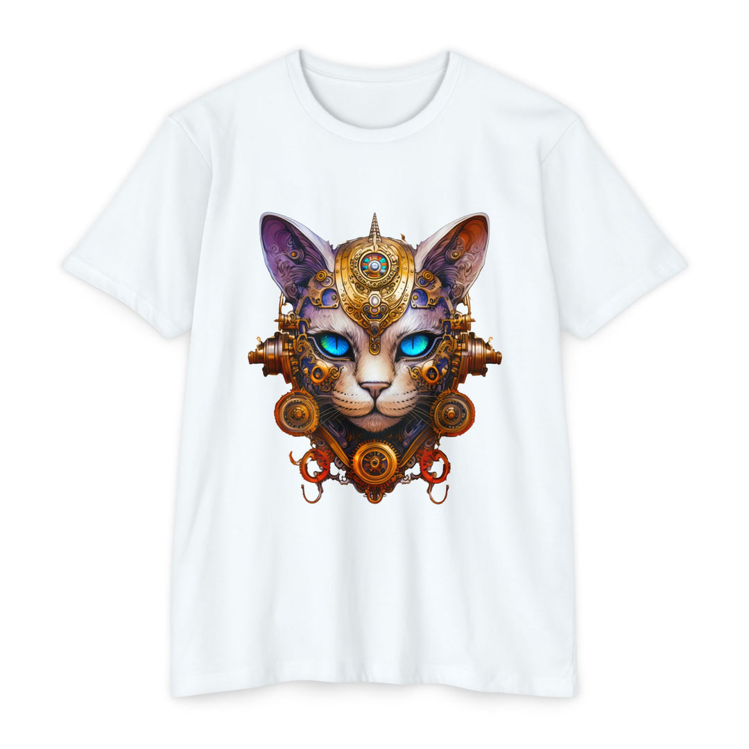 Steampunk Feline Majesty Top - Mechanical Cat Artistry