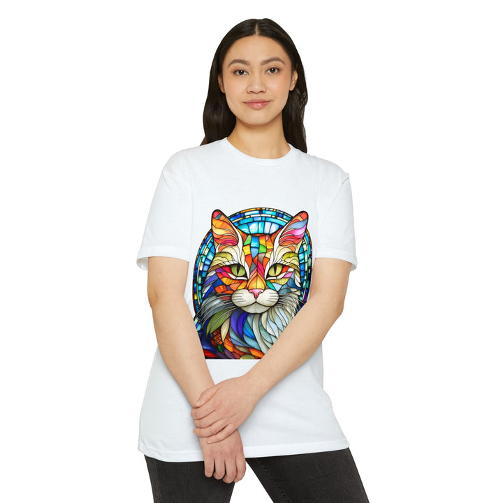 Stained Glass Cat T-Shirt - Kaleidoscope Cat Magic