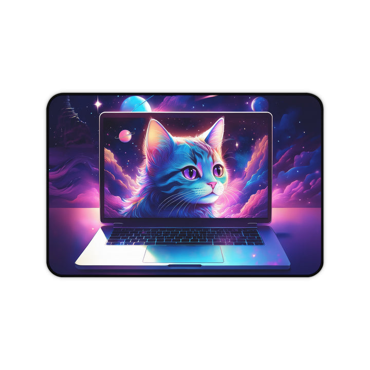 Cosmic Cat Desk Mat – Elevate Your Workspace with Stellar Style