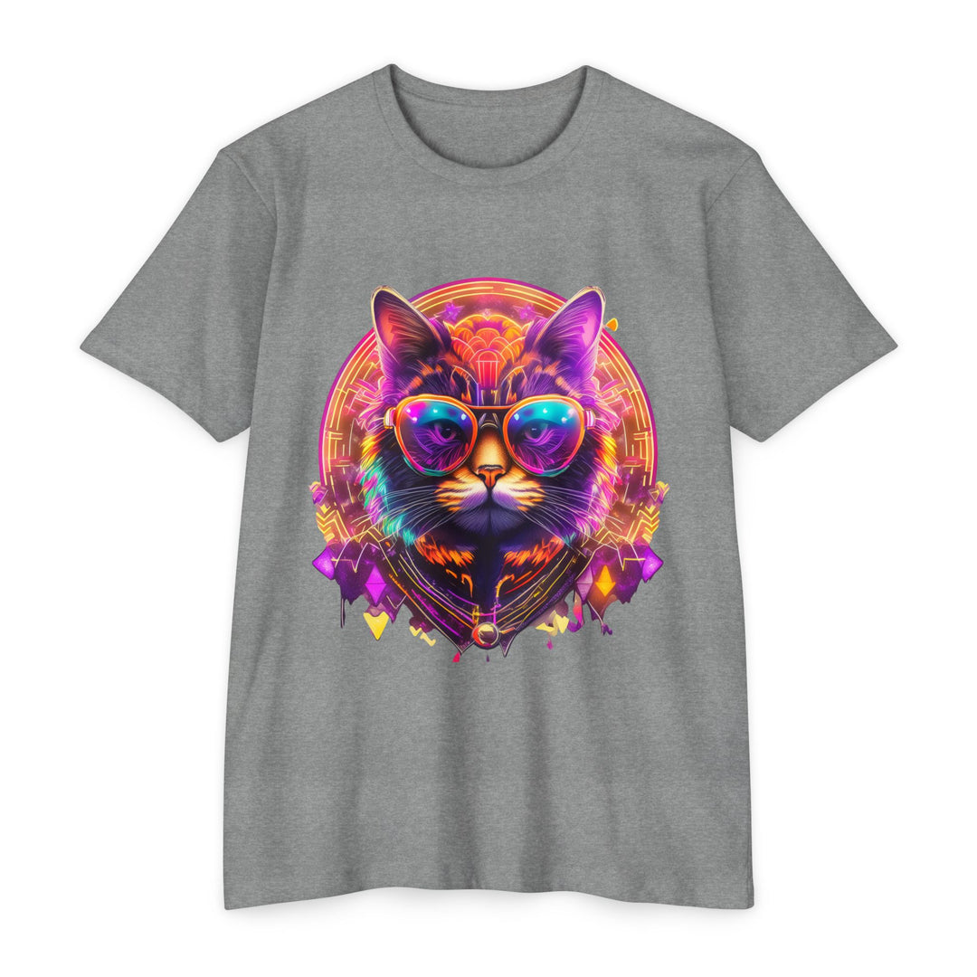 Cosmic Vibes Cat Top - Unisex Retro-Futuristic T-Shirt