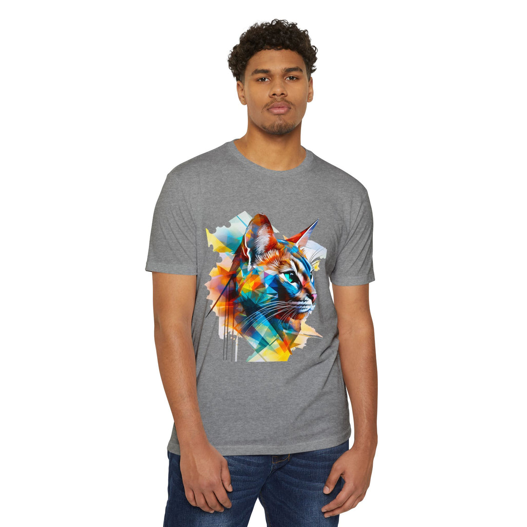 Kaleidoscope Vision Cat Top - Unisex Geometric Art T-Shirt