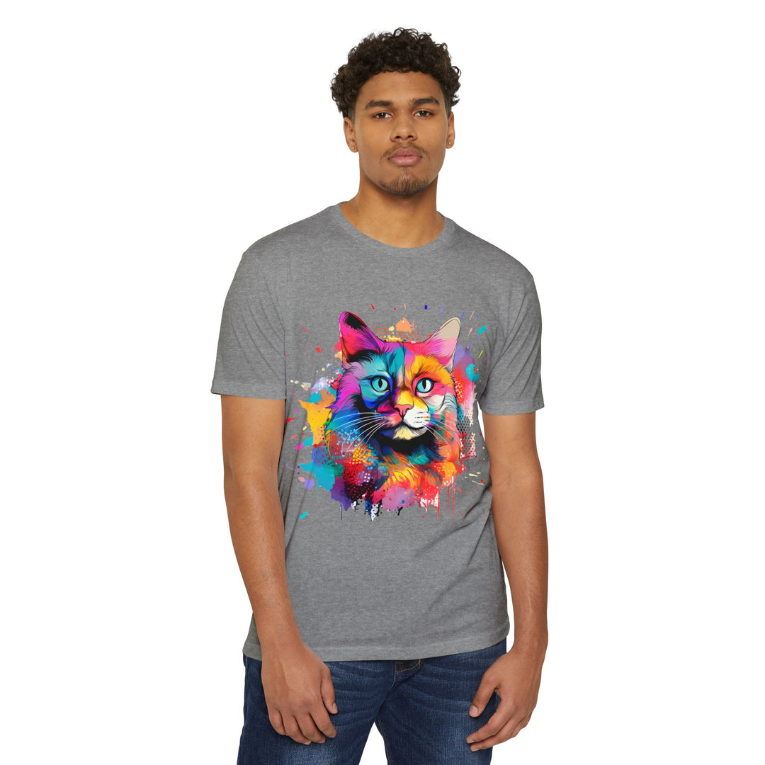 Color Burst Cat Top - Unisex Vibrant Art T-Shirt