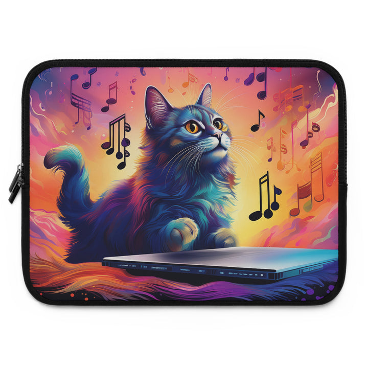 Feline Composer: Musical Inspiration Laptop Sleeve