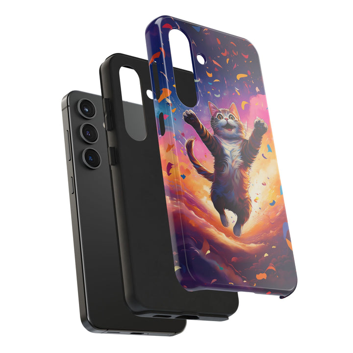 Celebration Cat Tough Phone Case – Bold Protection with a Burst of Fun