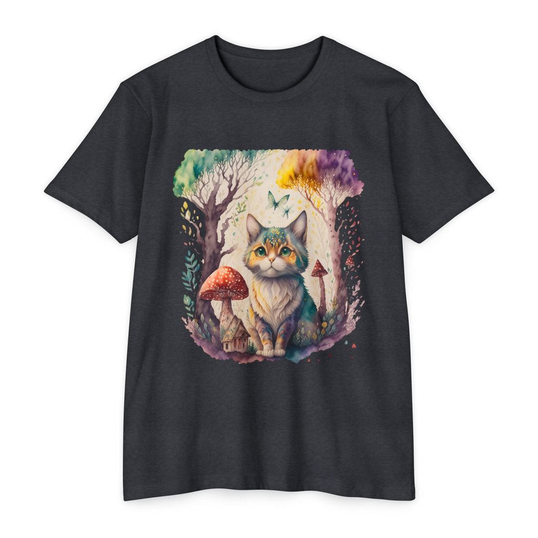 Enchanted Forest Feline Art Top - Whimsical Cat Design