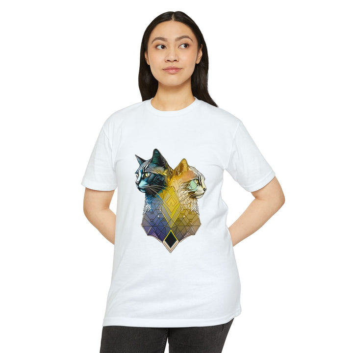 Dual Essence Cat Top - Unisex Modern Art T-Shirt