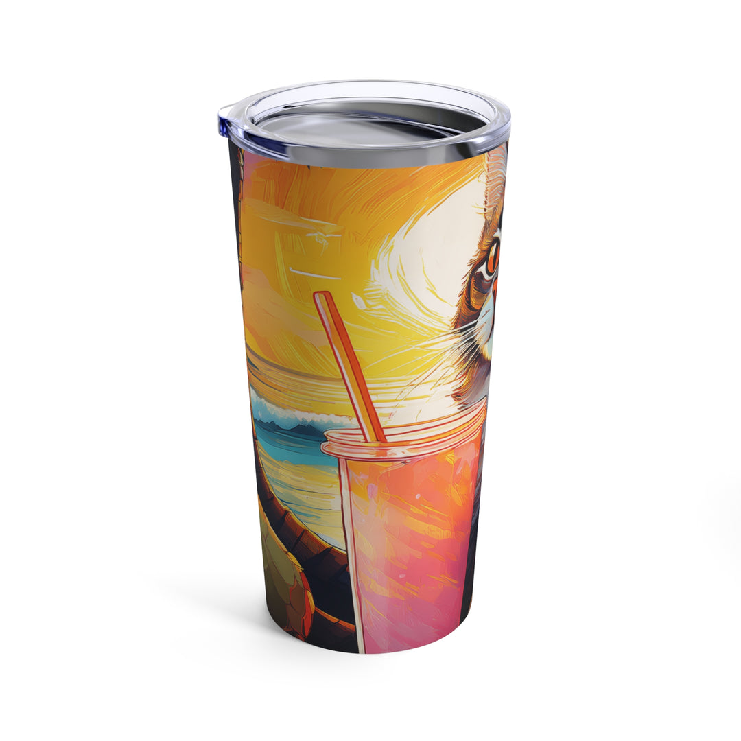 Sunset Adventure Cat Tumbler – Warm Your Senses, Cool Your Thirst