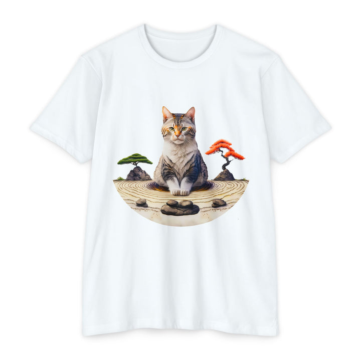 Zen Garden Cat Shirt - Tranquil Feline Art Design