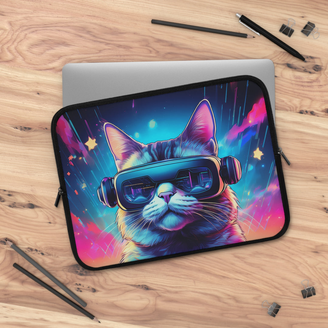 Cosmic Cool: VR Cat Laptop Sleeve