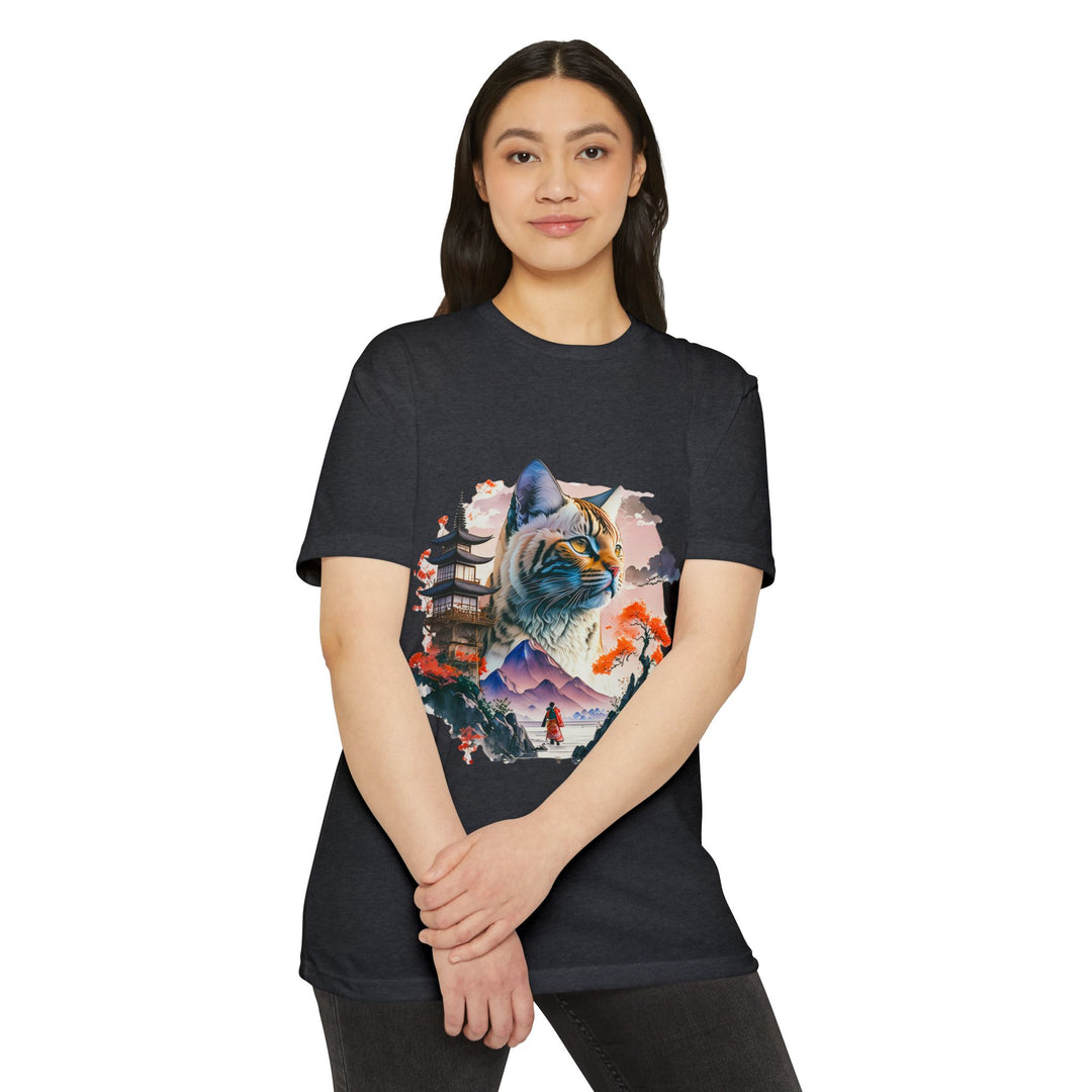 Samurai Spirit Cat Top - Unisex Traditional Art T-Shirt