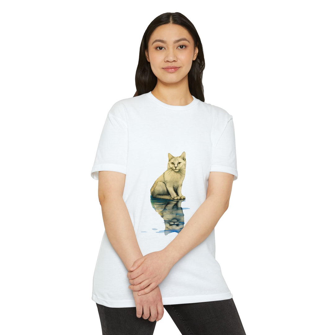 Reflective Feline T-Shirt - Subtle Cat Art