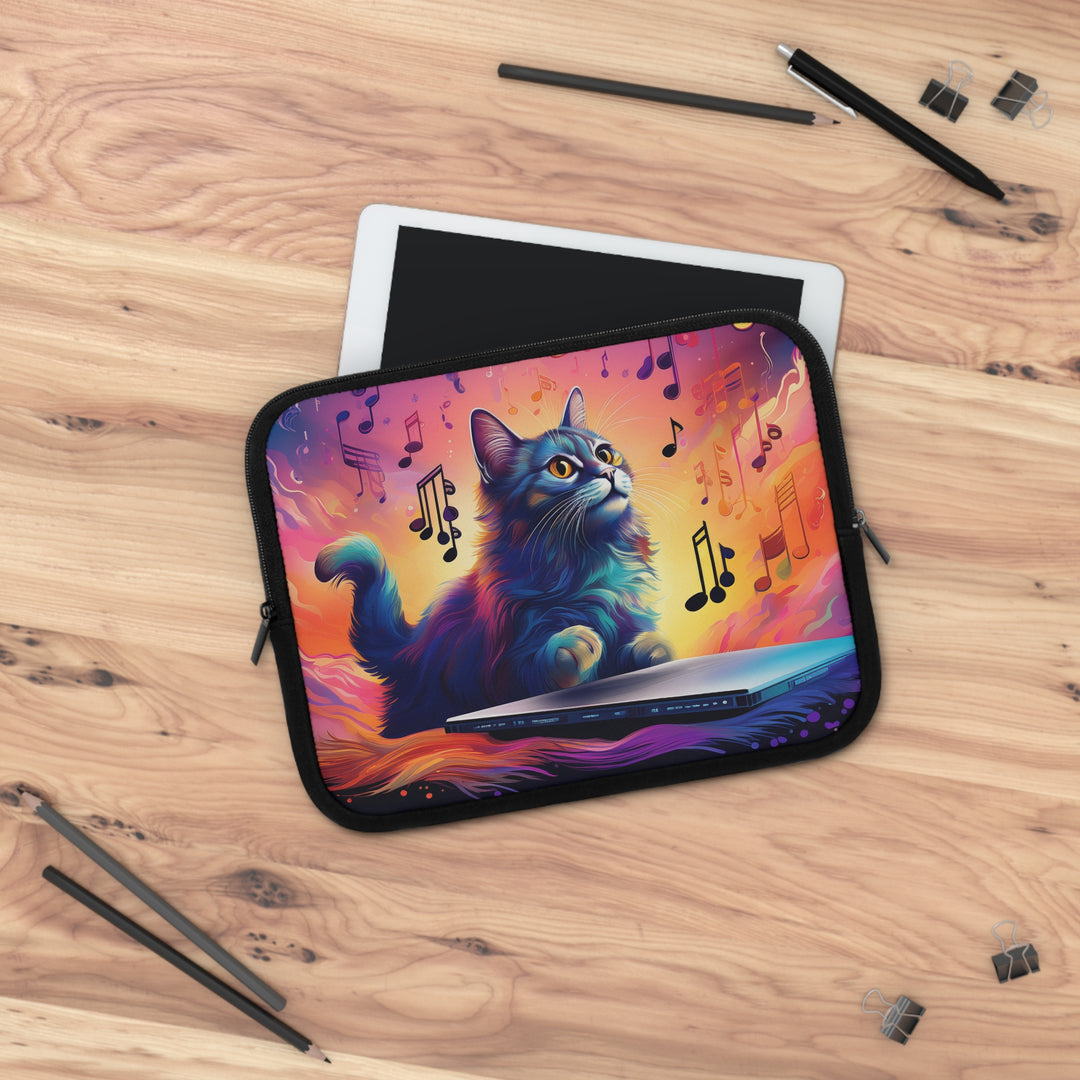 Feline Composer: Musical Inspiration Laptop Sleeve