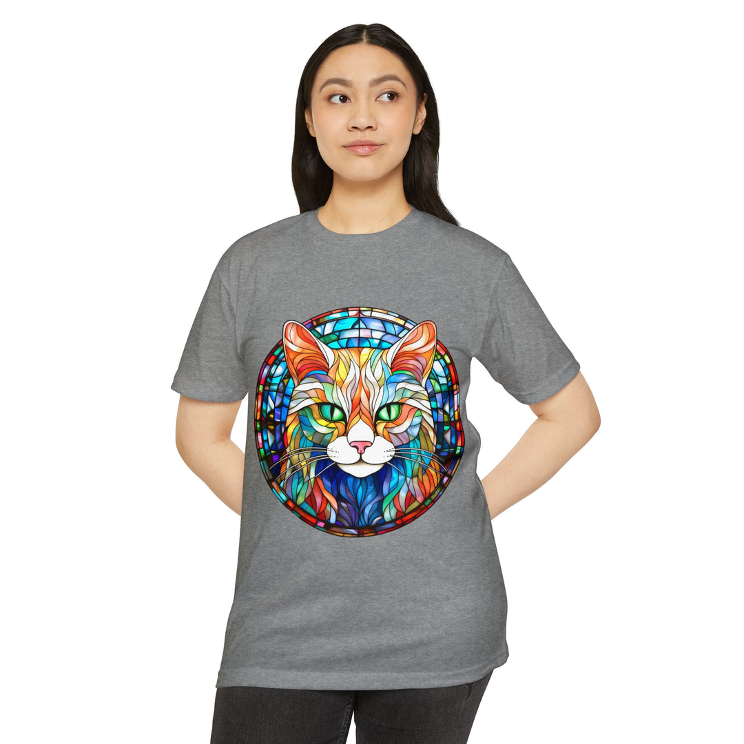 Stained Glass Cat T-Shirt - Kaleidoscope Cat Magic