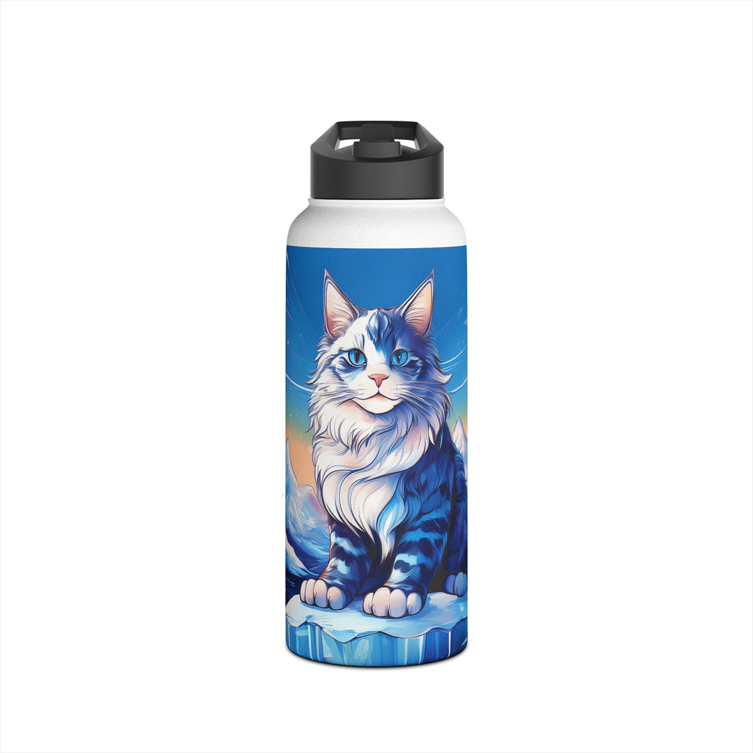 Majestic Mountain Cat Stainless Steel Water Bottle – Hydration for Every Adventure