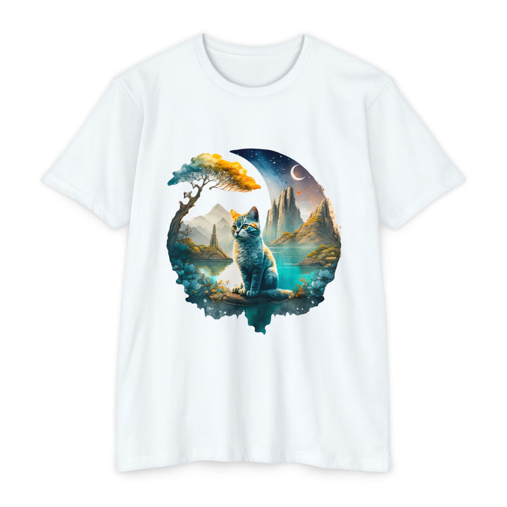 Celestial Watch Cat Top - Unisex Mystical Scenery T-Shirt