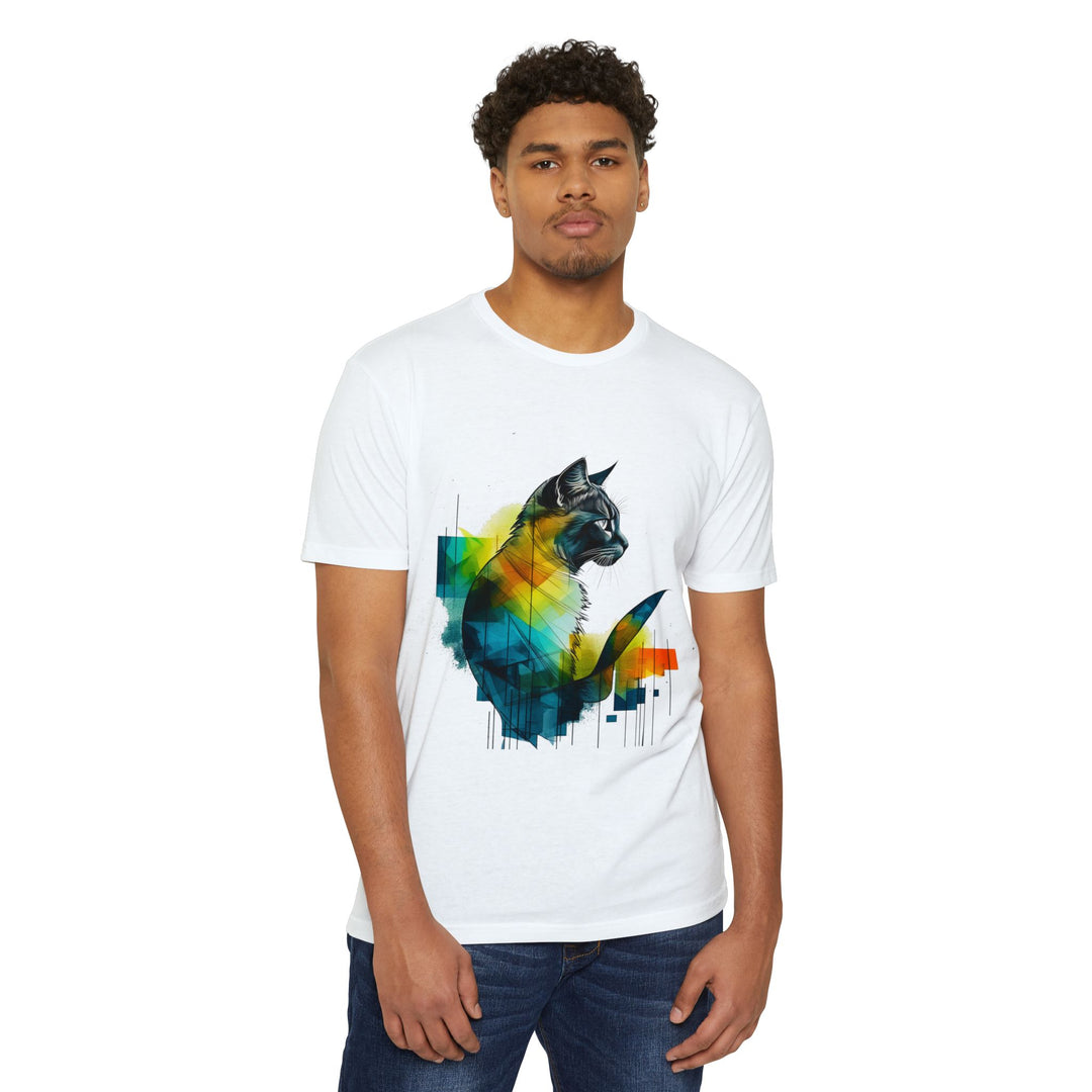 Spectral Cat Silhouette Top - Unisex Abstract Art T-Shirt